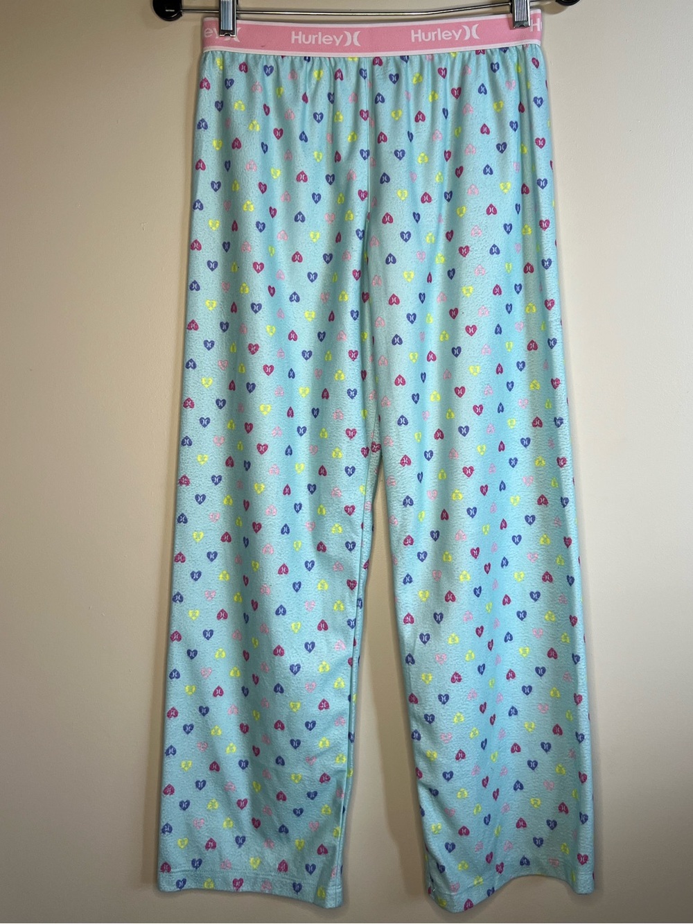5/$20 Hurley Girls Pajama Pants Size 10/12 Heart Print Soft Lounge PJ Sleepover